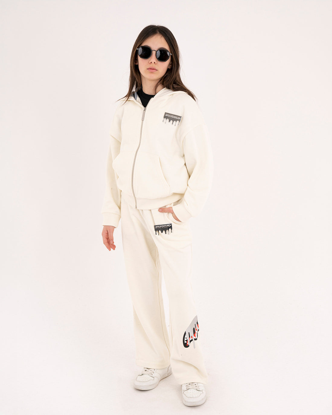 SILVER DRIP SMOOTH PERFECT FULL-ZIP HOODIE
