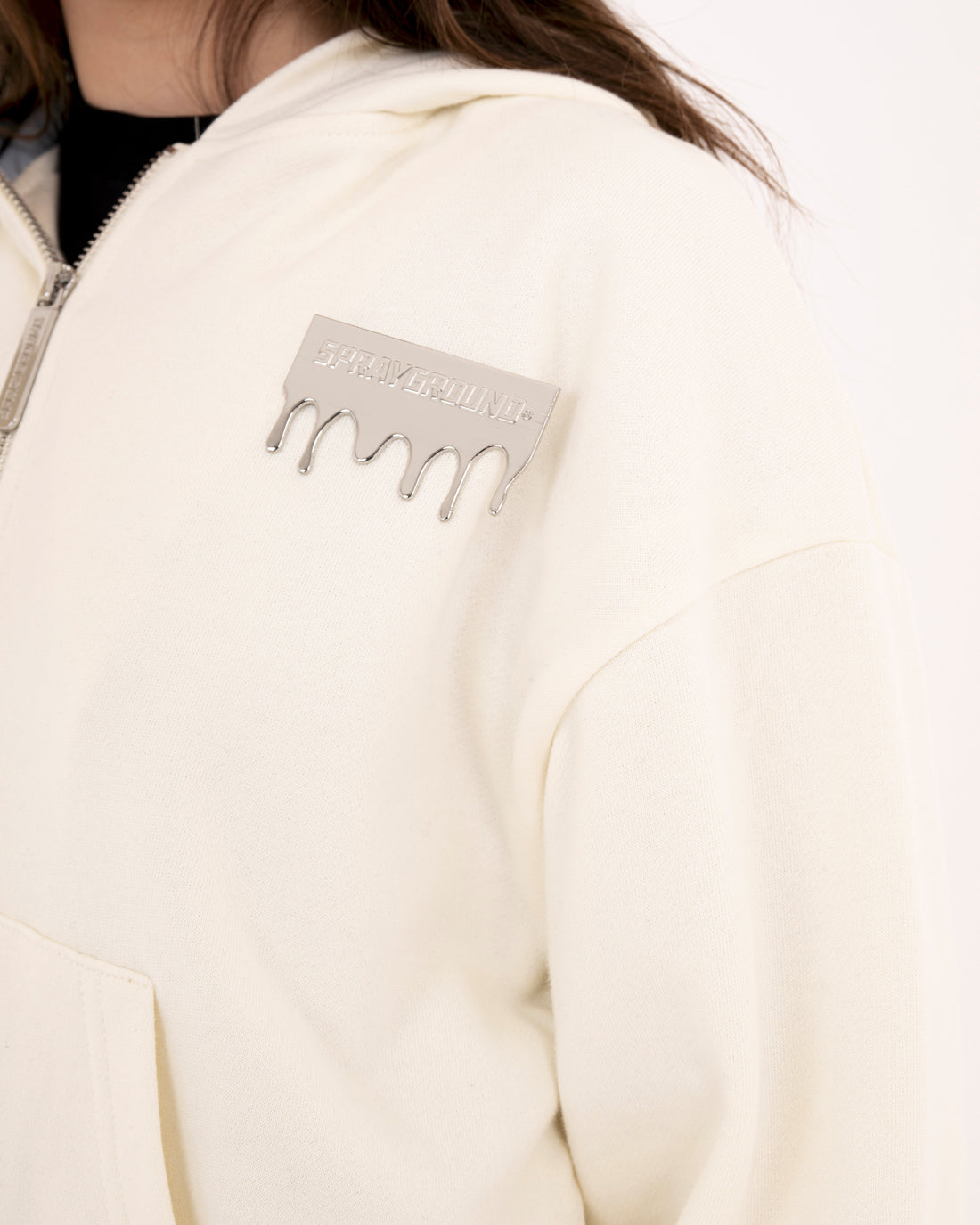 SILVER DRIP SMOOTH PERFECT FULL-ZIP HOODIE