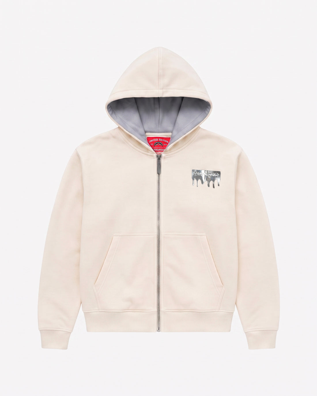 SILVER DRIP SMOOTH PERFECT FULL-ZIP HOODIE