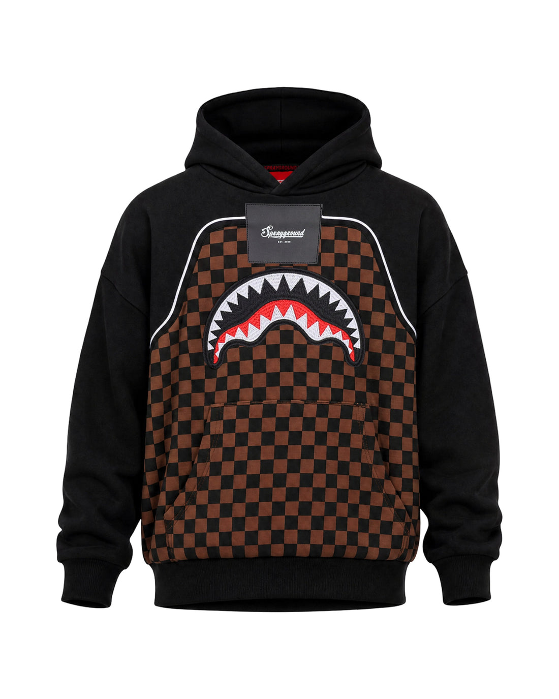 CHECKERED CONTRAST COMFY HOODIE