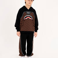 CHECKERED CONTRAST COMFY HOODIE