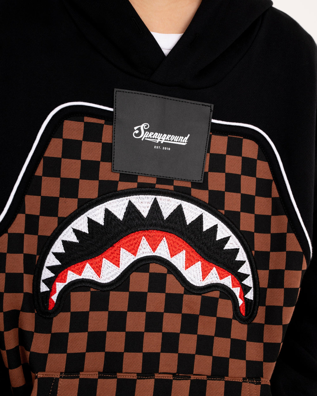 CHECKERED CONTRAST COMFY HOODIE
