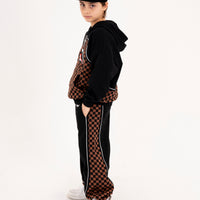 CHECKERED CONTRAST COMFY HOODIE