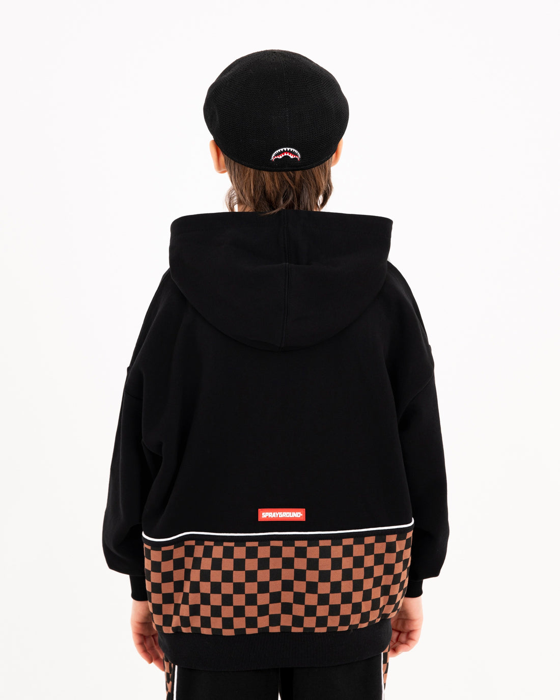 CHECKERED CONTRAST COMFY HOODIE