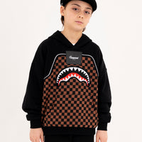 CHECKERED CONTRAST COMFY HOODIE