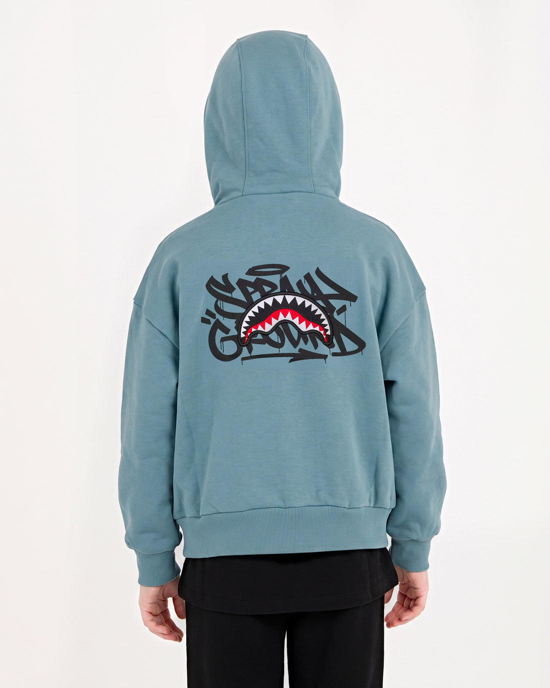 SPRAYGROUND TAG FULL-ZIP PERFECT HOODIE SMOKE BLUE