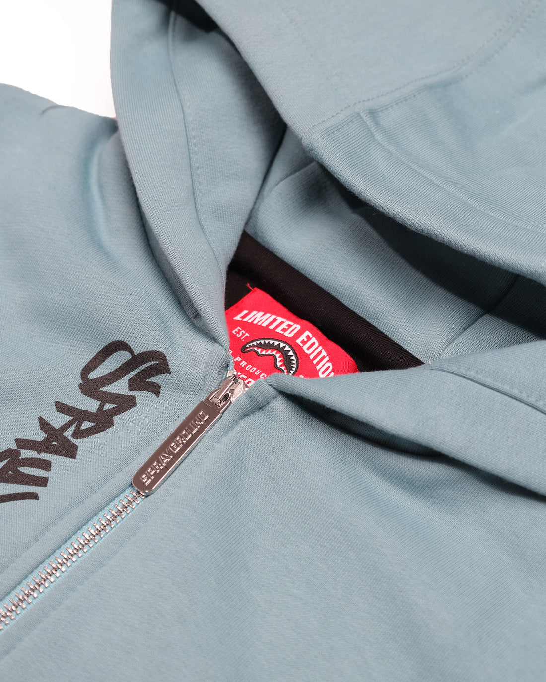 SPRAYGROUND TAG FULL-ZIP PERFECT HOODIE SMOKE BLUE