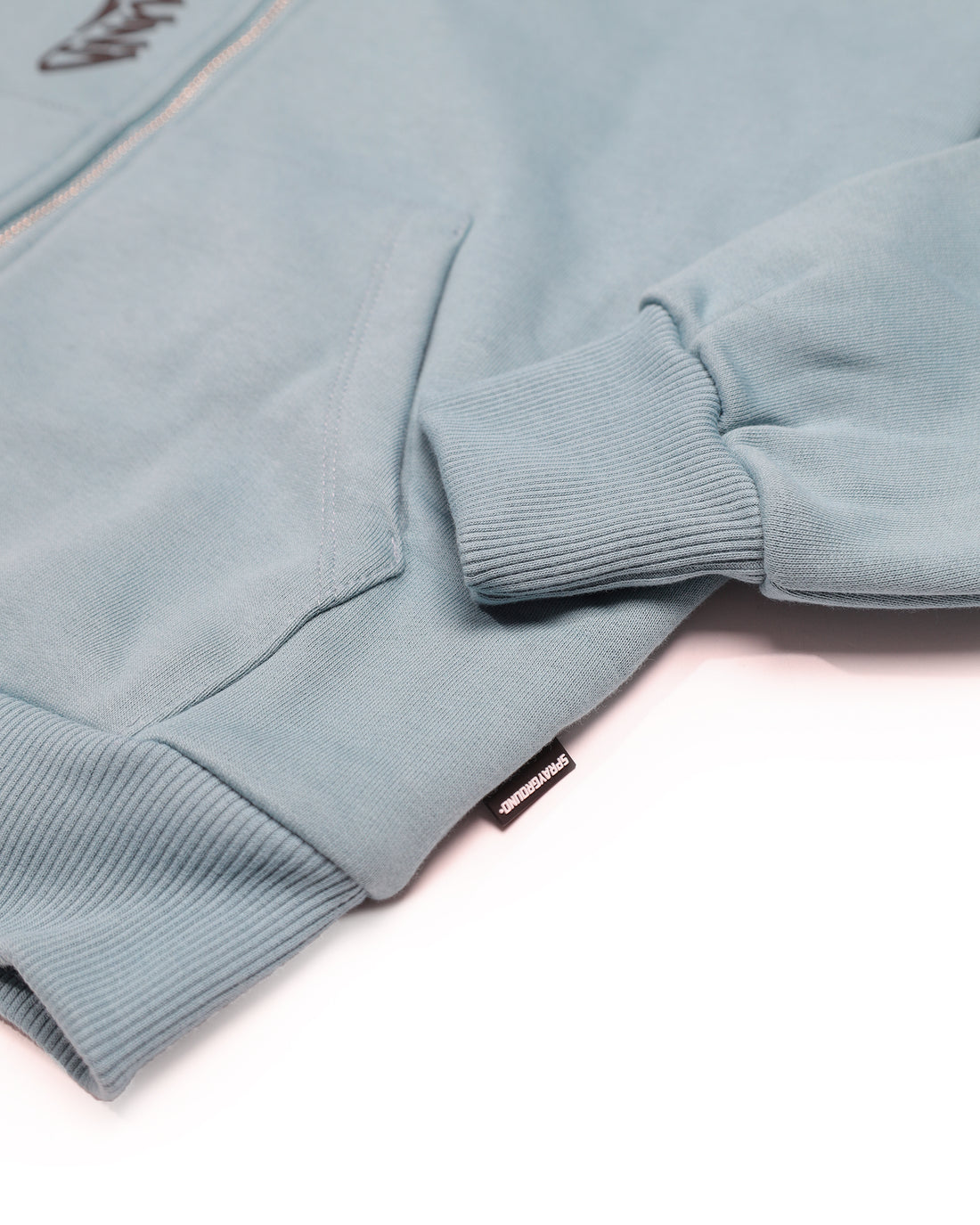 SPRAYGROUND TAG FULL-ZIP PERFECT HOODIE SMOKE BLUE