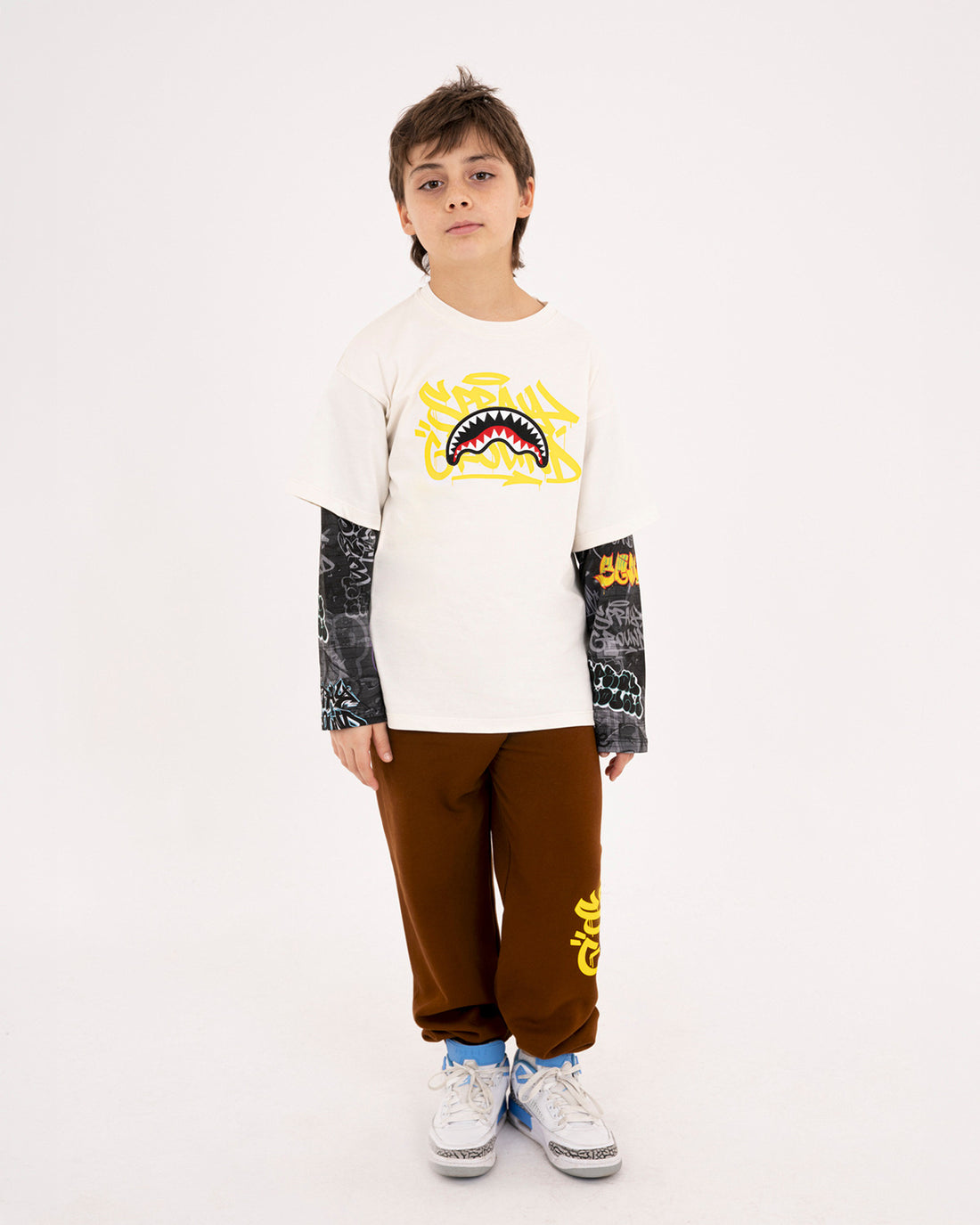 SPRAYGROUND TAG DOUBLE OVER T-SHIRT IVORY