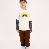 SPRAYGROUND TAG DOUBLE OVER T-SHIRT IVORY