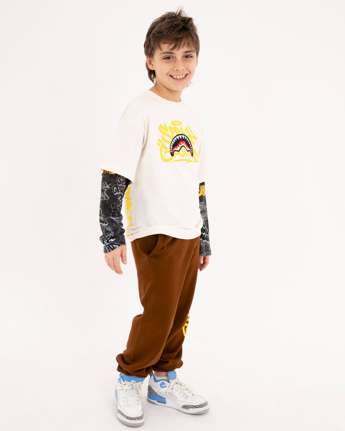 SPRAYGROUND TAG DOUBLE OVER T-SHIRT IVORY