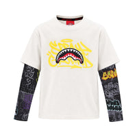 SPRAYGROUND TAG DOUBLE OVER T-SHIRT IVORY