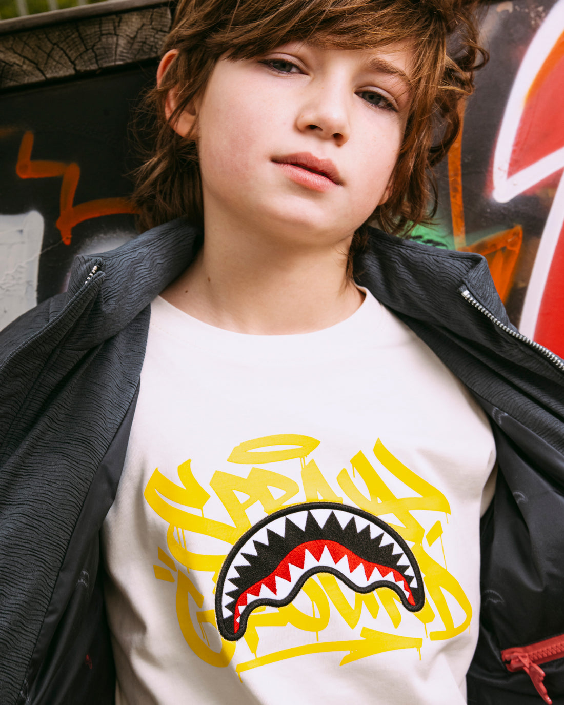 SPRAYGROUND TAG DOUBLE OVER T-SHIRT IVORY