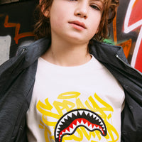 SPRAYGROUND TAG DOUBLE OVER T-SHIRT IVORY