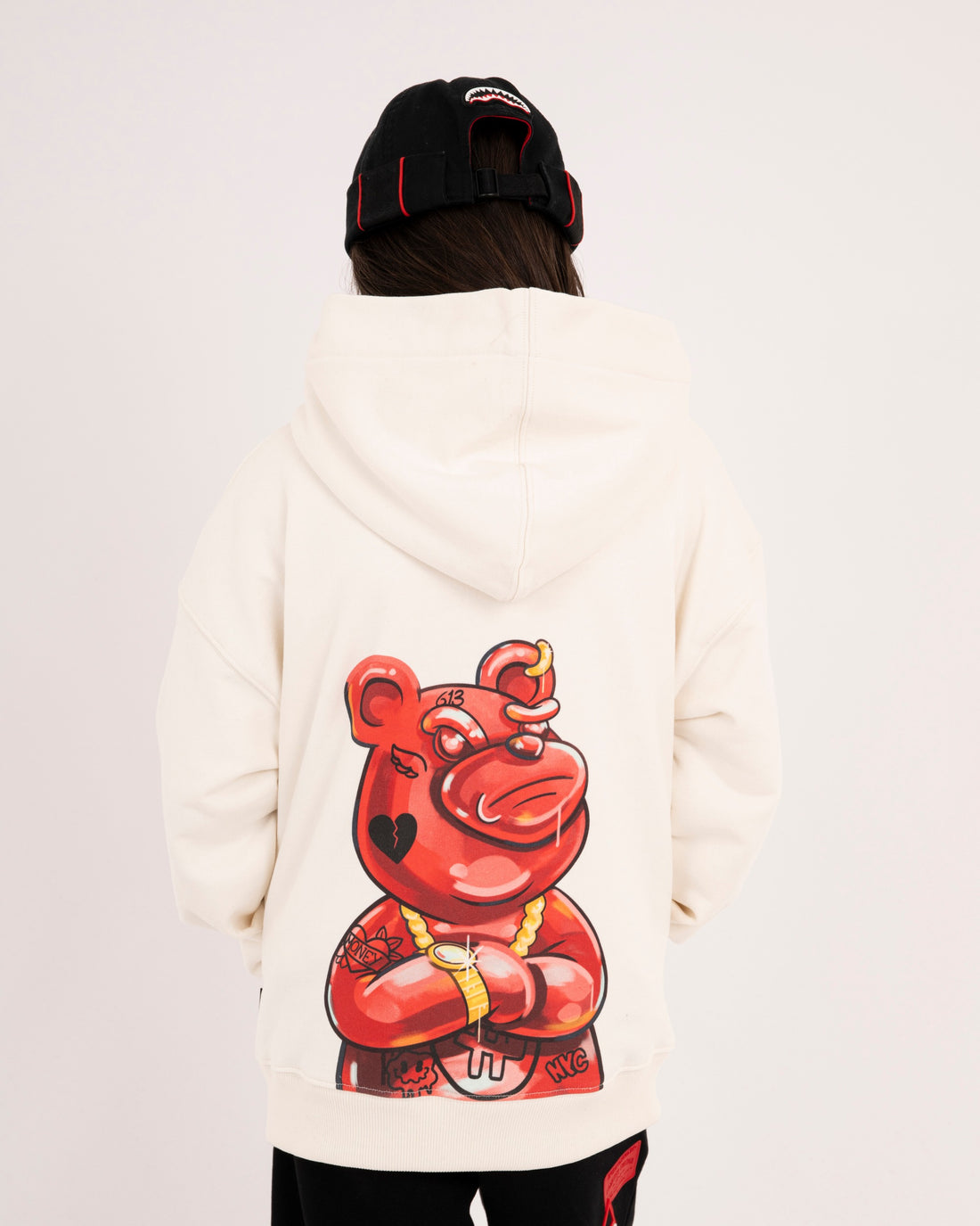 PAINTED DIABLO OVER HOODIE IVORY