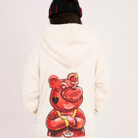 PAINTED DIABLO OVER HOODIE IVORY