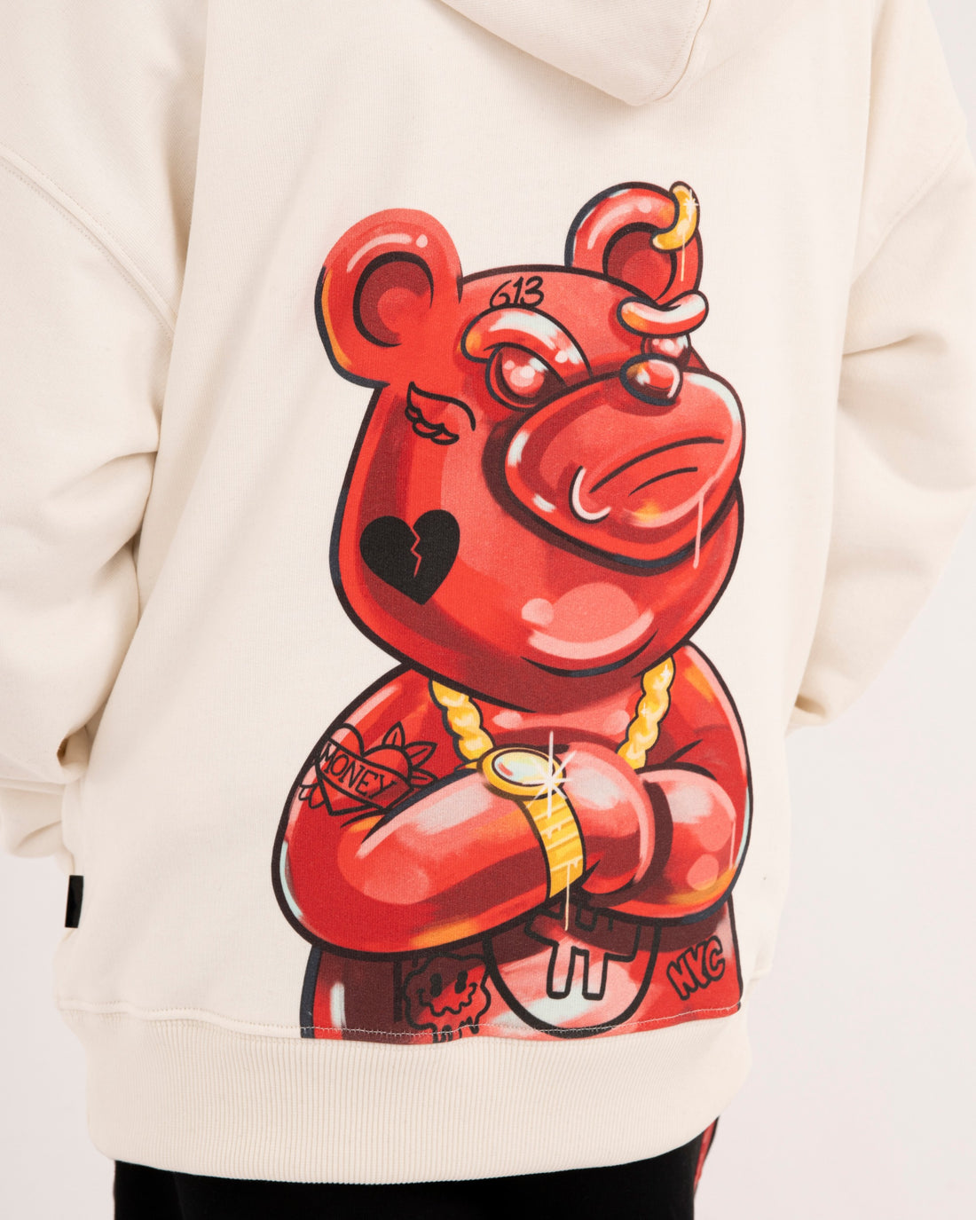 PAINTED DIABLO OVER HOODIE IVORY