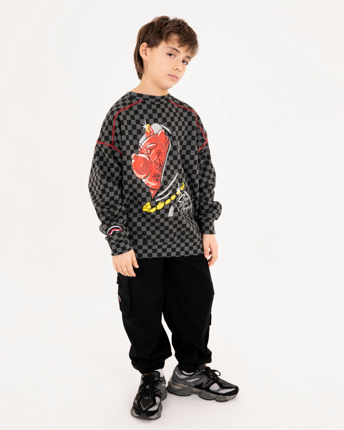 DIABLO BEAR IN THE CHECKERED OVER CREWNECK