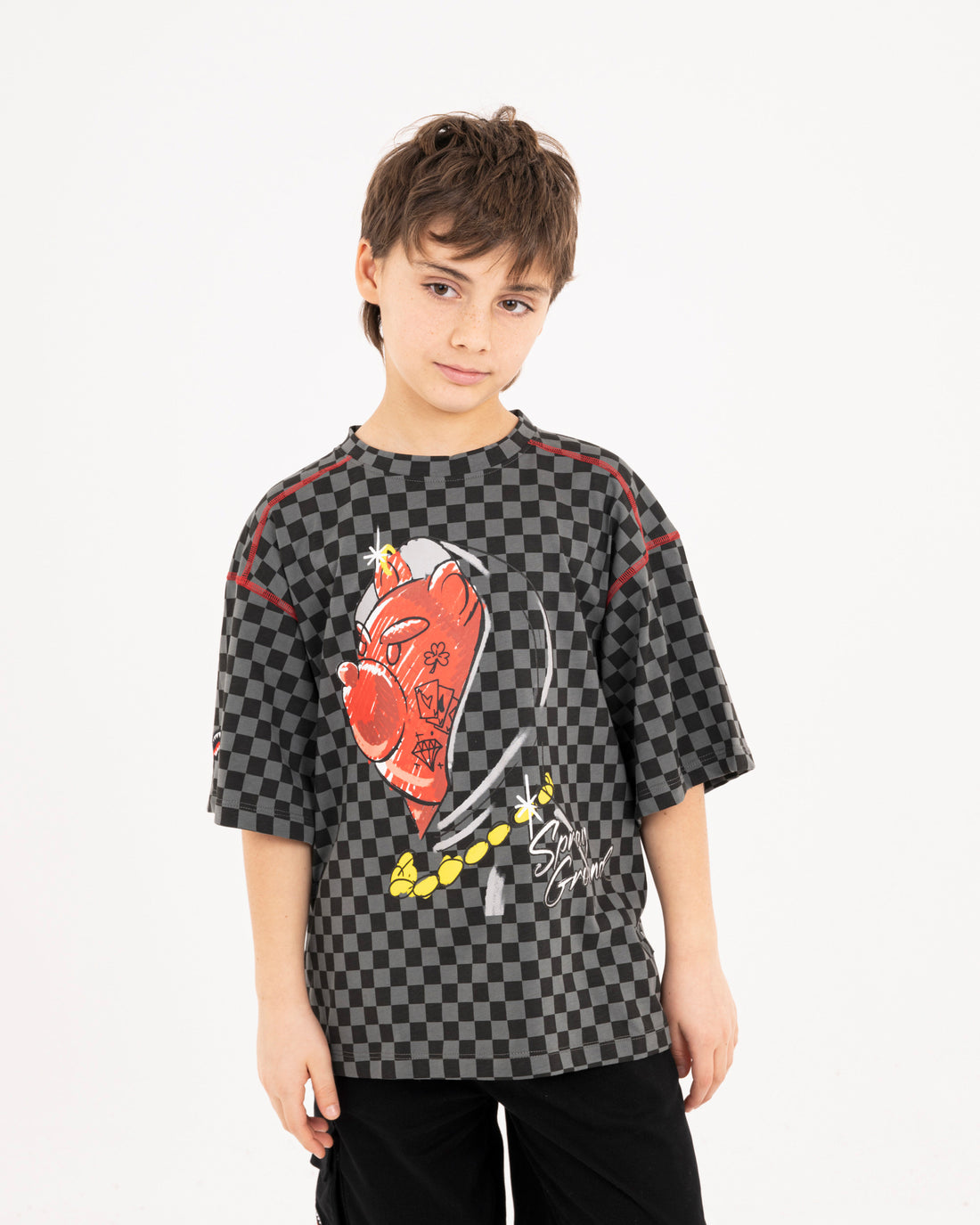 DIABLO BEAR IN THE CHECKERED OVER T-SHIRT