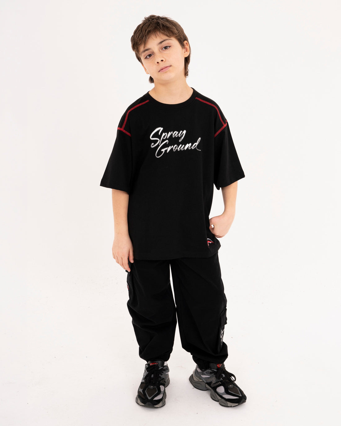 DIABLO BEAR SILVER SIGN BAGGY PANTS