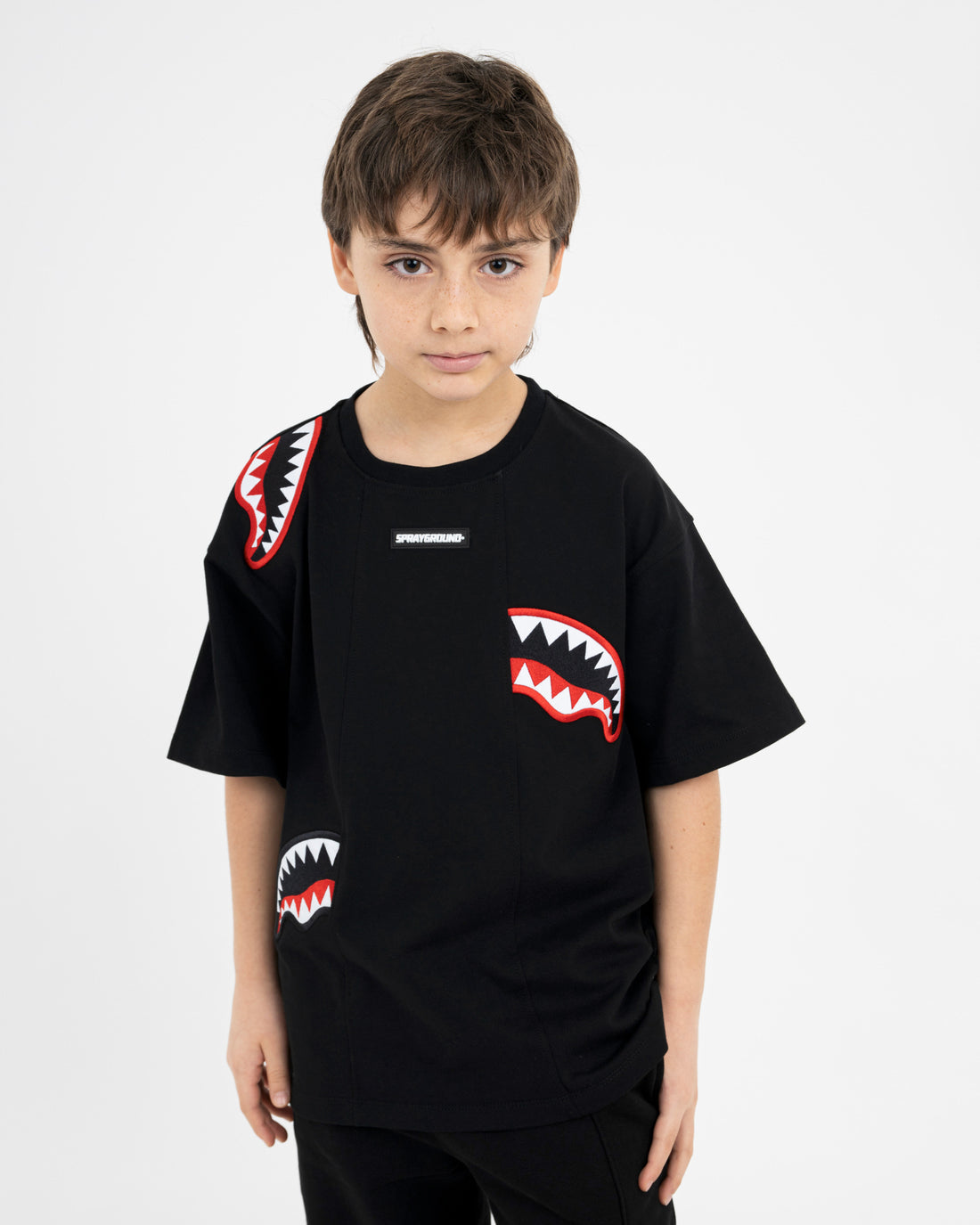 ALL SHARK PATCHES OVER T-SHIRT