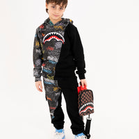 DIAGONAL CUT GRAFFITI REGULAR HOODIE
