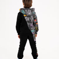 DIAGONAL CUT GRAFFITI REGULAR HOODIE