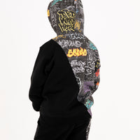 DIAGONAL CUT GRAFFITI REGULAR HOODIE
