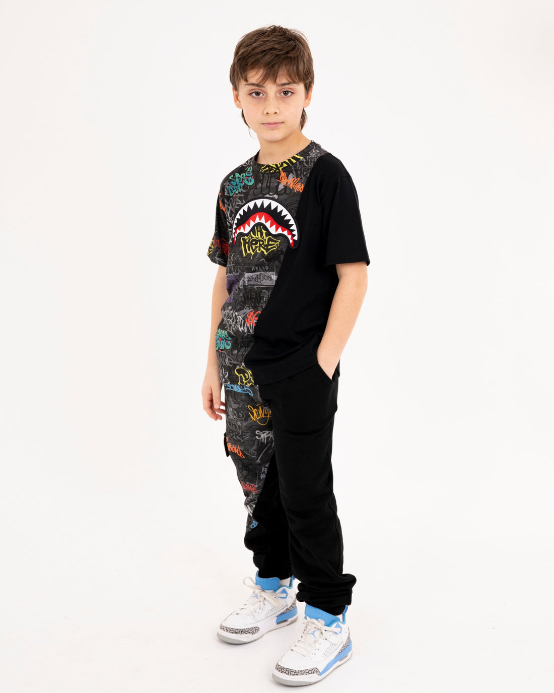 DIAGONAL CUT GRAFFITI REGULAR T-SHIRT