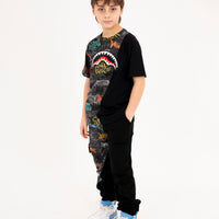 DIAGONAL CUT GRAFFITI REGULAR T-SHIRT