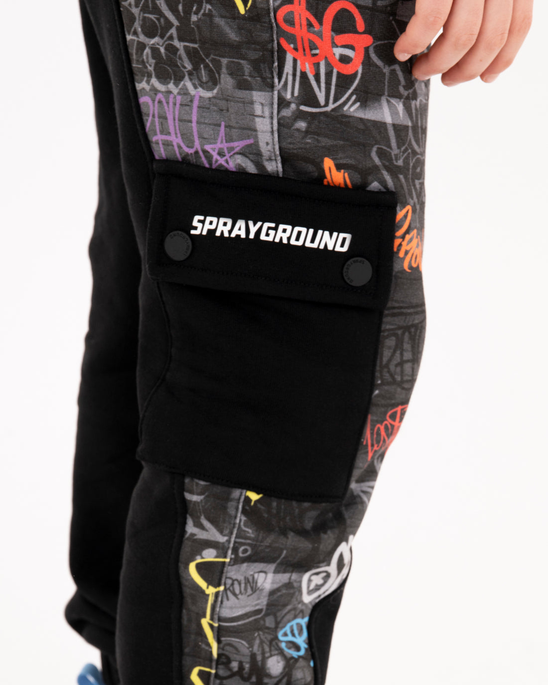 DIAGONAL CUT GRAFFITI PANTS