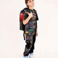 DIAGONAL CUT GRAFFITI PANTS
