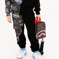 DIAGONAL CUT GRAFFITI PANTS
