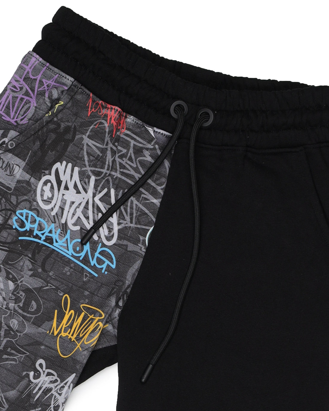 DIAGONAL CUT GRAFFITI PANTS