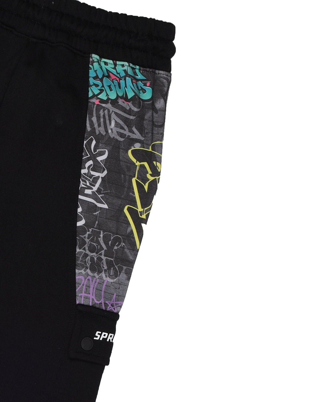 DIAGONAL CUT GRAFFITI PANTS