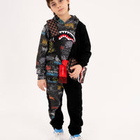 DIAGONAL CUT GRAFFITI PANTS