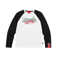 IN THE WALL RAGLAN LONG T-SHIRT W BLK