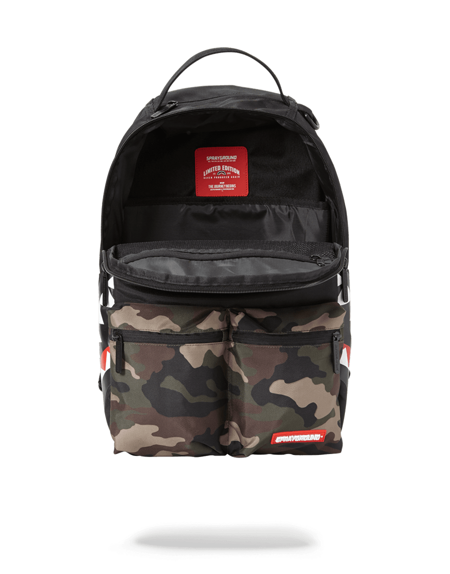 Sprayground Backpack Camo Side Shark Double Cargo Black