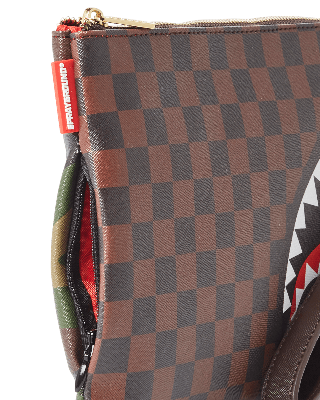 Pochette e beauty Sprayground CHECKS & CAMO POCHETTE Marrone