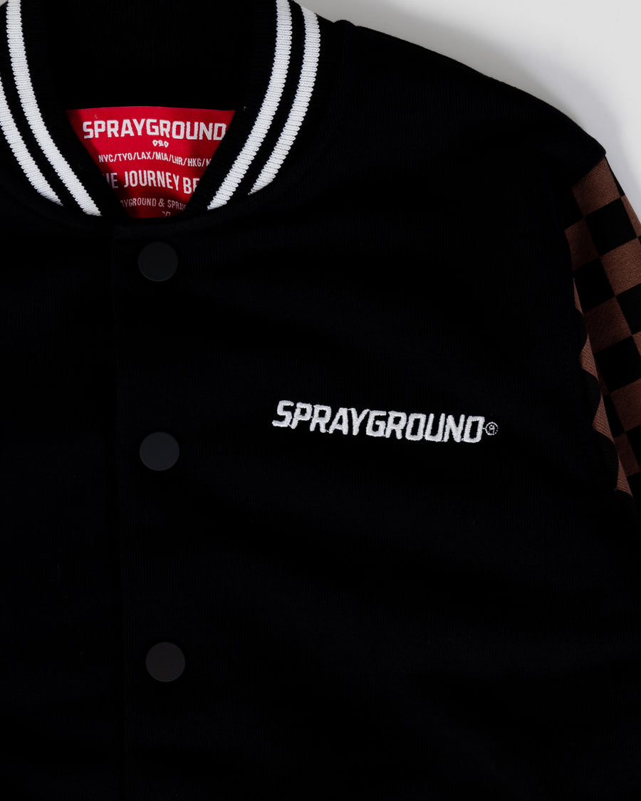 Youth - Sprayground Jacket CHECKERED BROWN VARSITY Brown