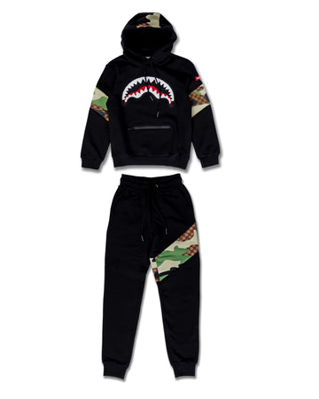 Youth - Sprayground Track suit SMOOTH CAMO BAND Black