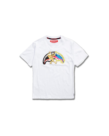Garçon/Fille - T-shirt Sprayground GOLD ASTROCURTAIN T-SHIRT WHITE Blanc