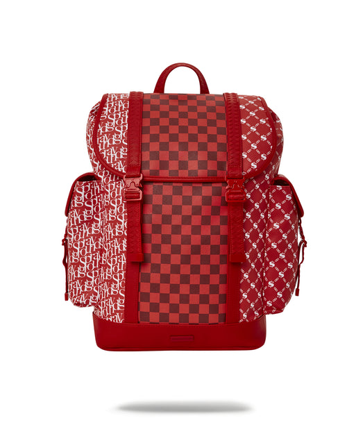 Sprayground Tri Split Monte Carlo Mens Backpack (Red)