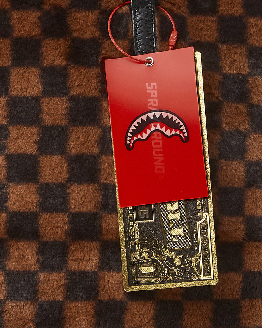SPRAYGROUND EXTERIOR GOLD ZIP POCKET SHARKS IN PARIS Handbag 910B5628NSZ  brown