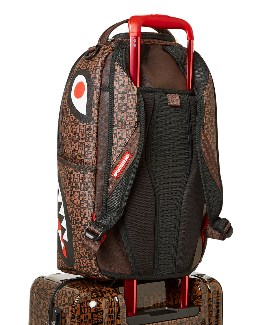 Bagage Sprayground SHARKS IN PARIS CHECK CARRY ON LUGGAGE  Marron