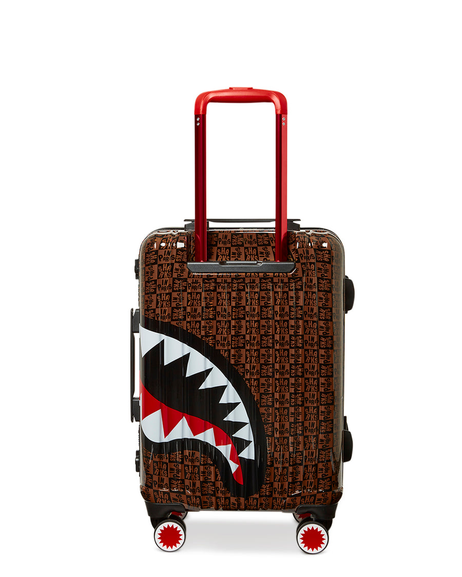 Sprayground Luggage SHARKS IN PARIS CHECK CARRY ON LUGGAGE  Brown