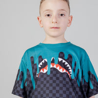 Ragazzo/a - Color Dripping Grey Check T-shirt Youth