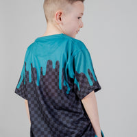 Ragazzo/a - Color Dripping Grey Check T-shirt Youth