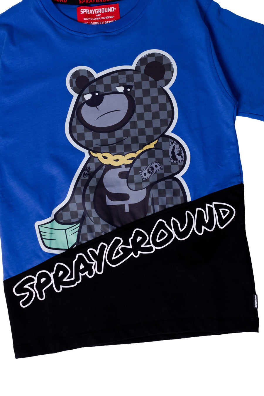 Youth - Sprayground T-shirt BEAR HANGTAG T-SHIRT YOUTH Blue