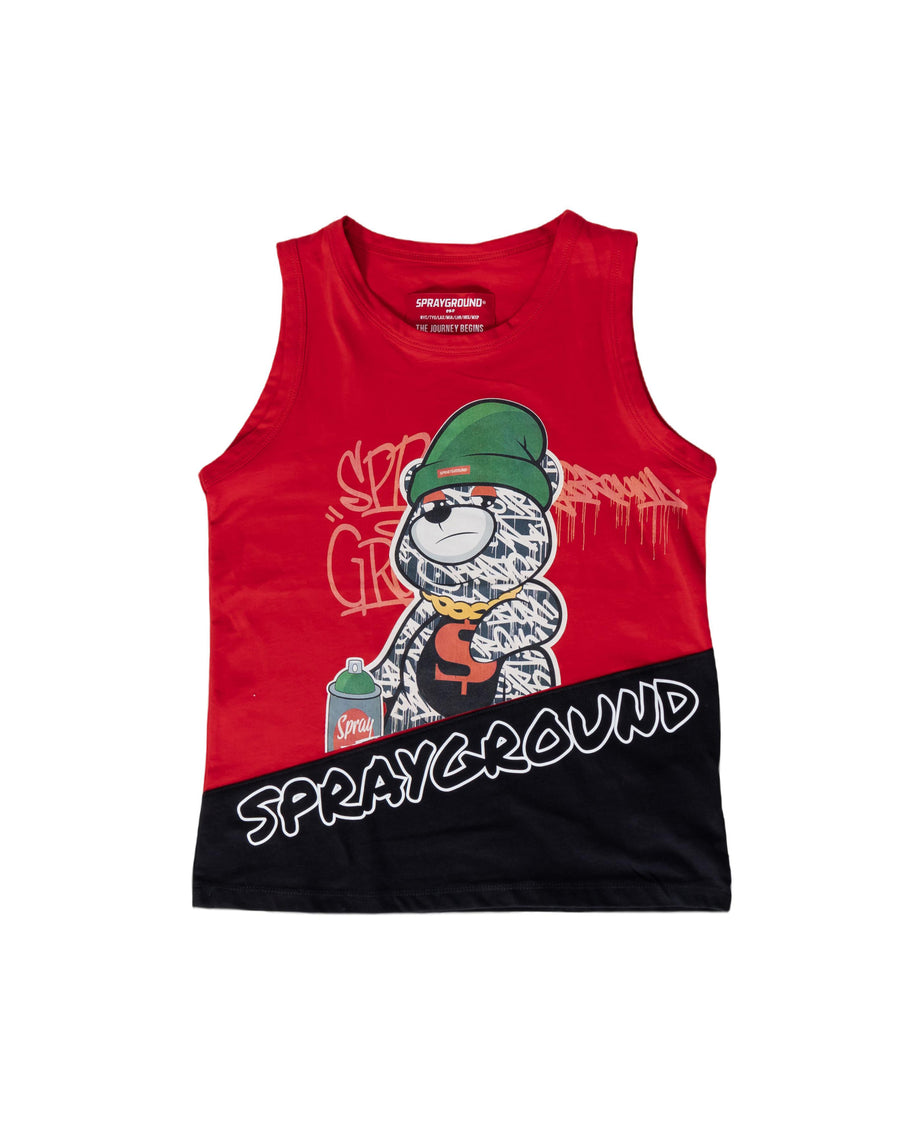 Youth - Sprayground T-shirt BEAR HANGTAG TANKTOP YOUTH Red